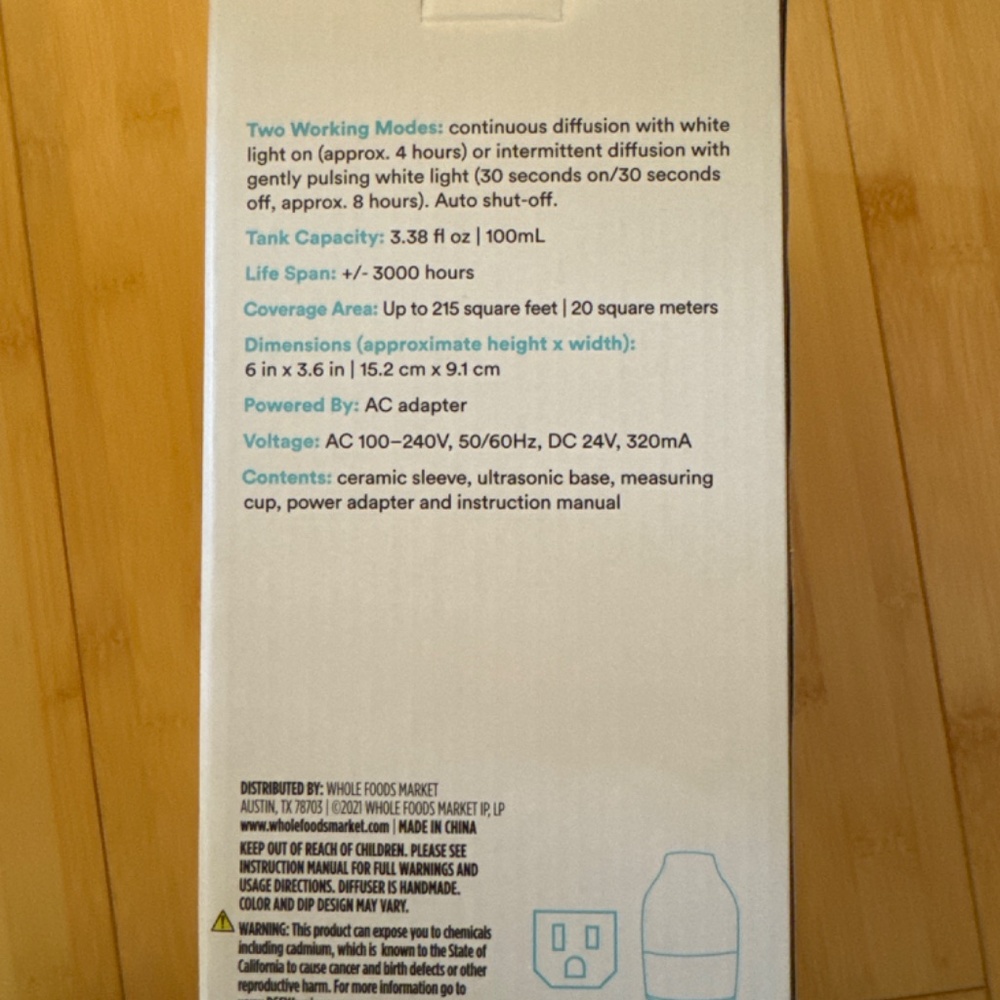 365 Essential oil diffuser NEW - Picture 2 of 2